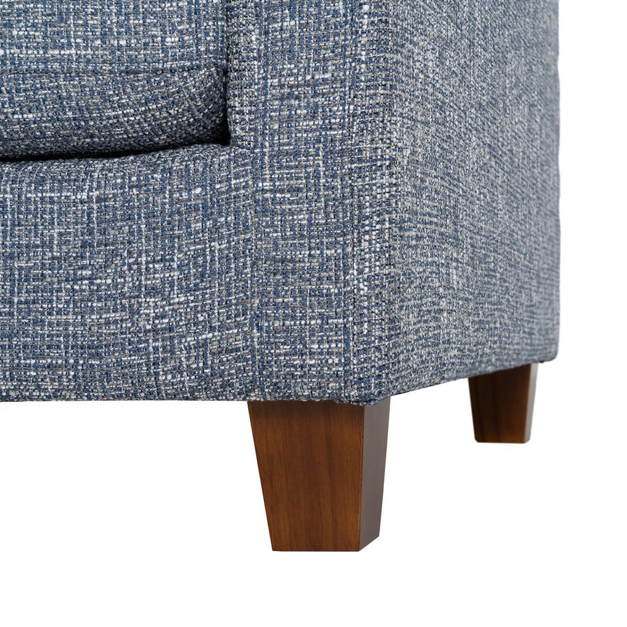 BLUE FABRIC-WOOD 3-SEATER SOFA 221 X 90 X 87 CM
