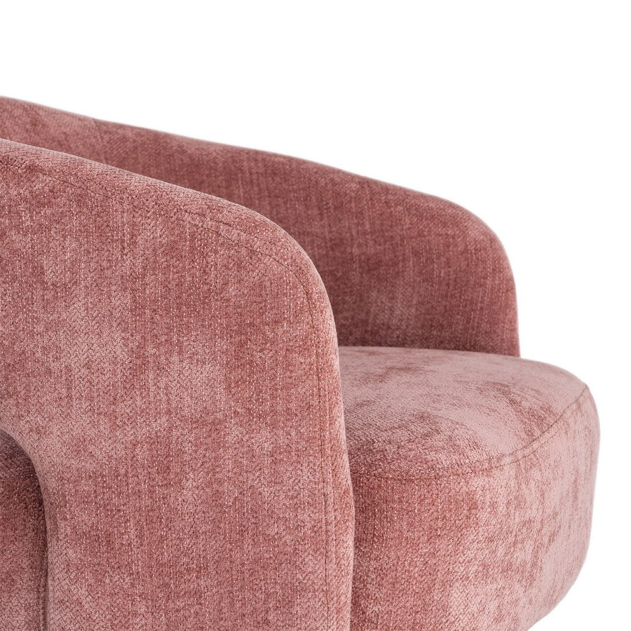 SILLÓN GIRATORIO ROSA TEJIDO-MADERA 71 X 68 X 72 CM