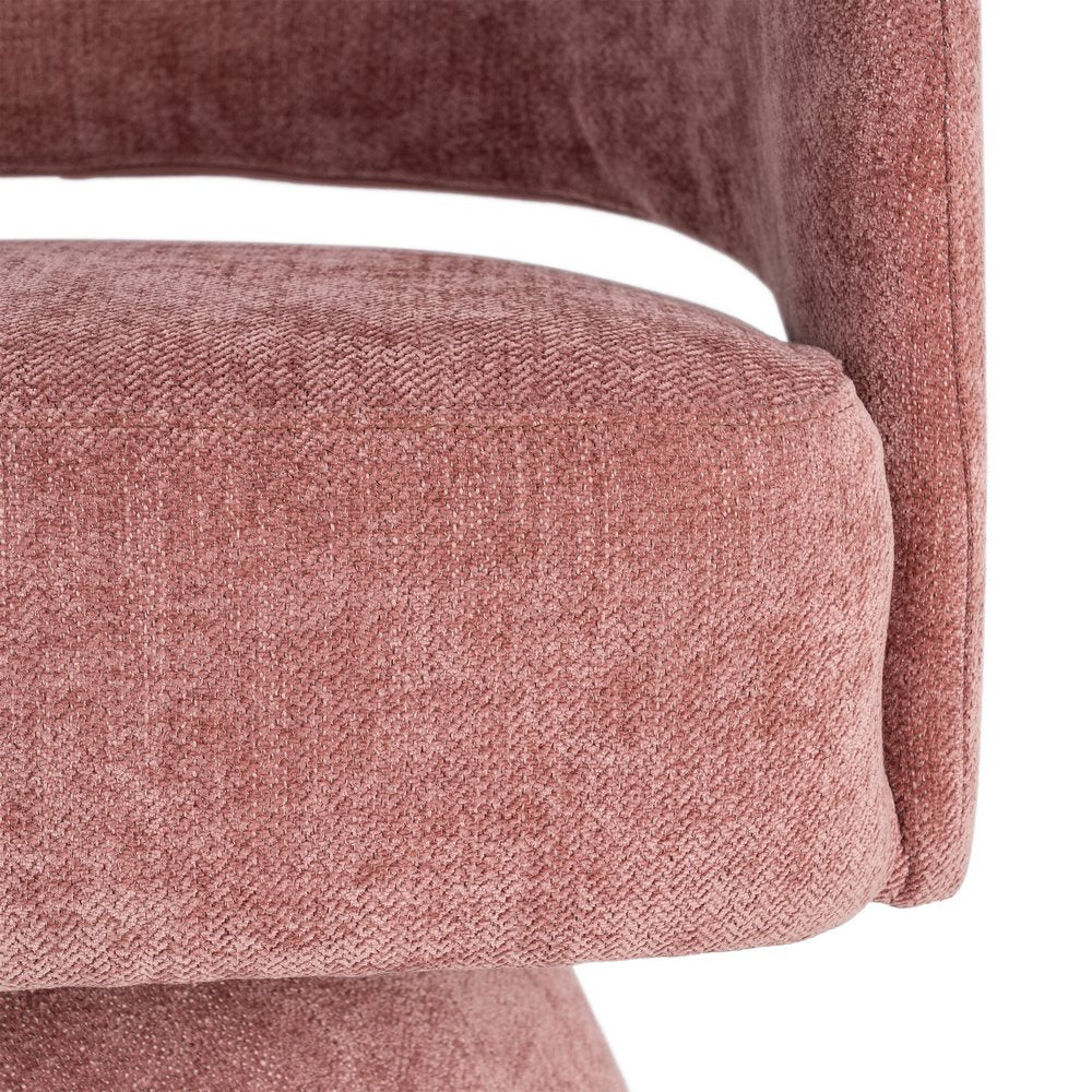 SILLÓN GIRATORIO ROSA TEJIDO-MADERA 71 X 68 X 72 CM