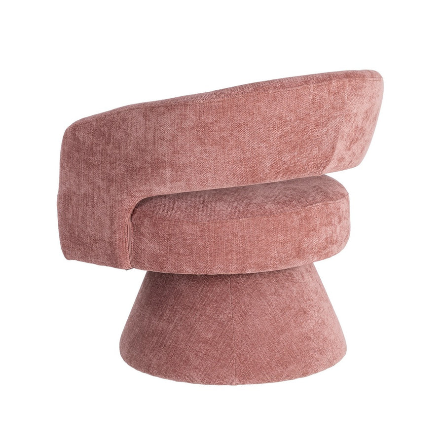 SILLÓN GIRATORIO ROSA TEJIDO-MADERA 71 X 68 X 72 CM