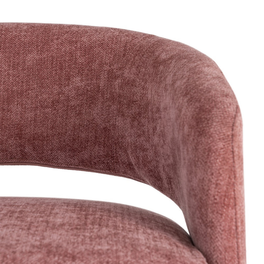 SILLÓN GIRATORIO ROSA TEJIDO-MADERA 71 X 68 X 72 CM