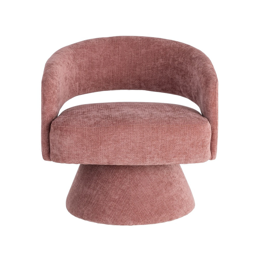 SILLÓN GIRATORIO ROSA TEJIDO-MADERA 71 X 68 X 72 CM