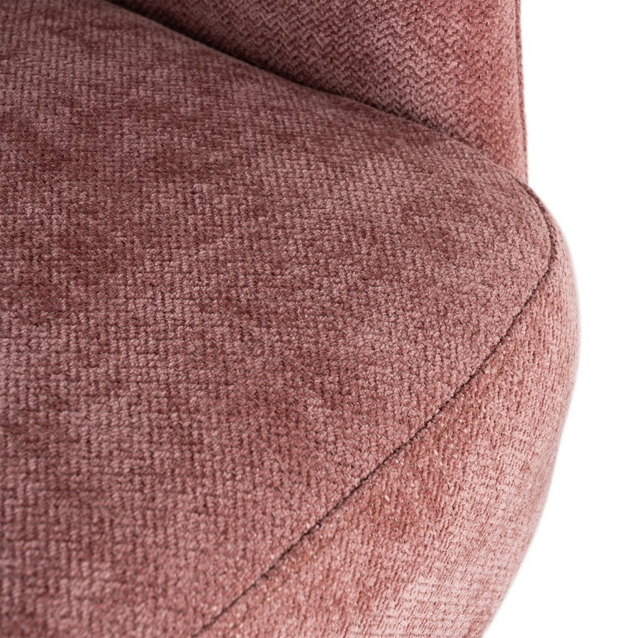 SILLÓN GIRATORIO ROSA TEJIDO-MADERA 71 X 68 X 72 CM