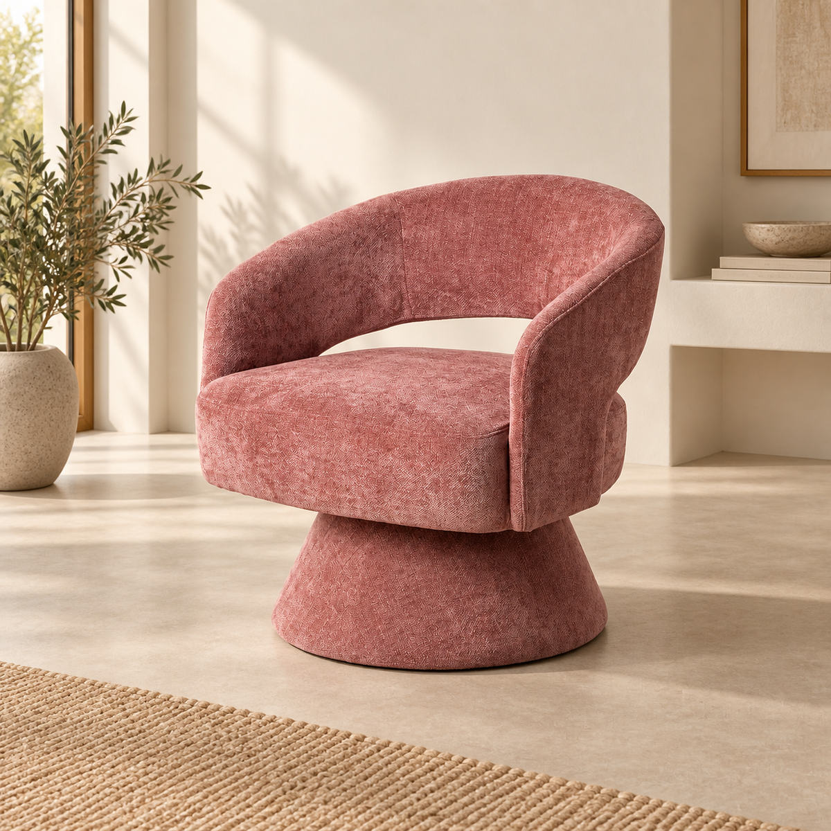 SILLÓN GIRATORIO ROSA — AMBIENTE