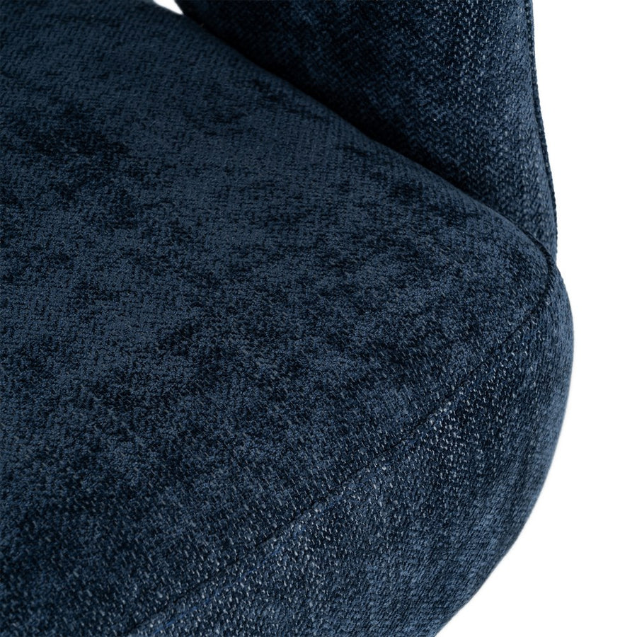 BLUE SWIVEL ARMCHAIR FABRIC-WOOD 71 X 68 X 72 CM