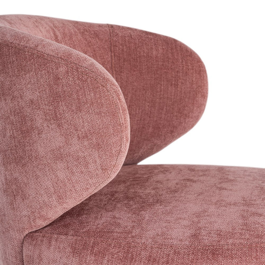 SILLÓN GIRATORIO ROSA TEJIDO-MADERA 73 X 68 X 74 CM