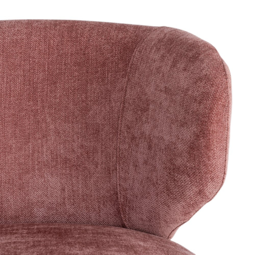SILLÓN GIRATORIO ROSA TEJIDO-MADERA 73 X 68 X 74 CM