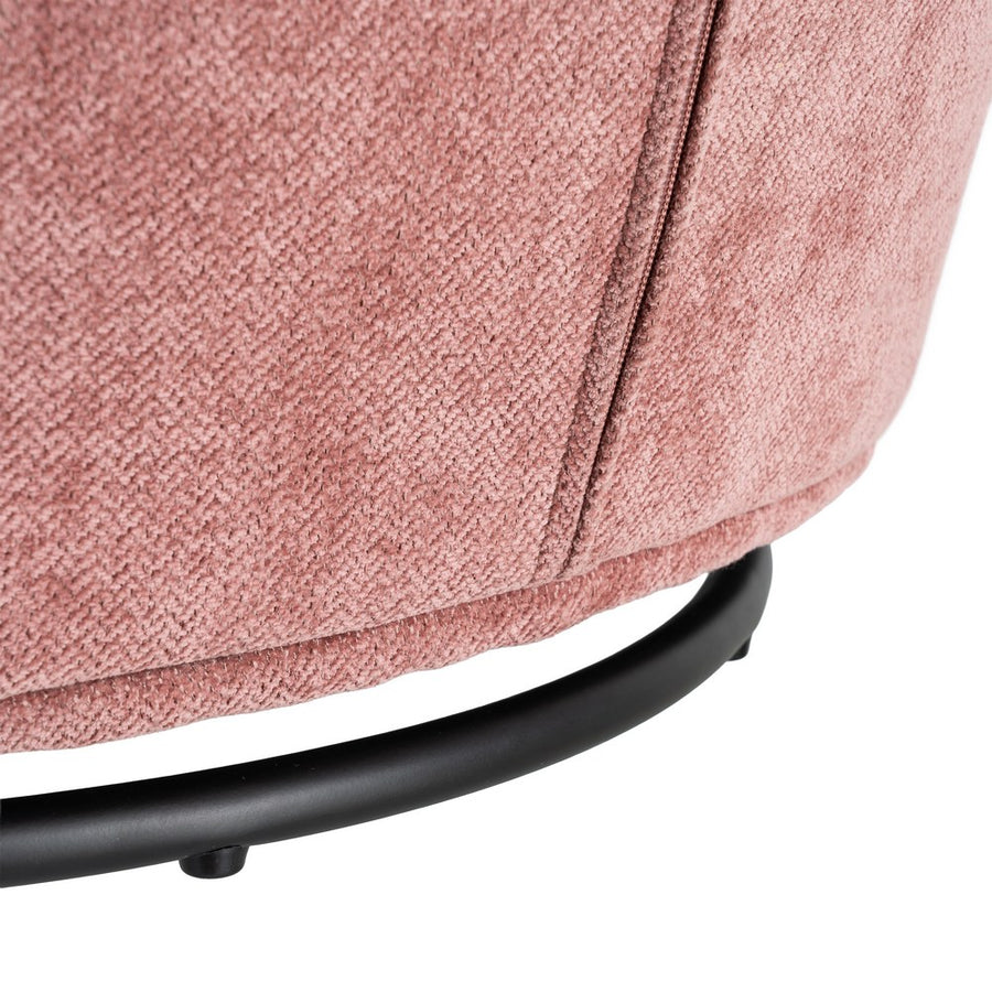 SILLÓN GIRATORIO ROSA TEJIDO-MADERA 73 X 68 X 74 CM