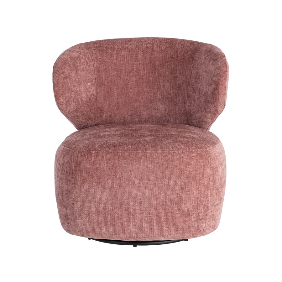 SILLÓN GIRATORIO ROSA TEJIDO-MADERA 73 X 68 X 74 CM