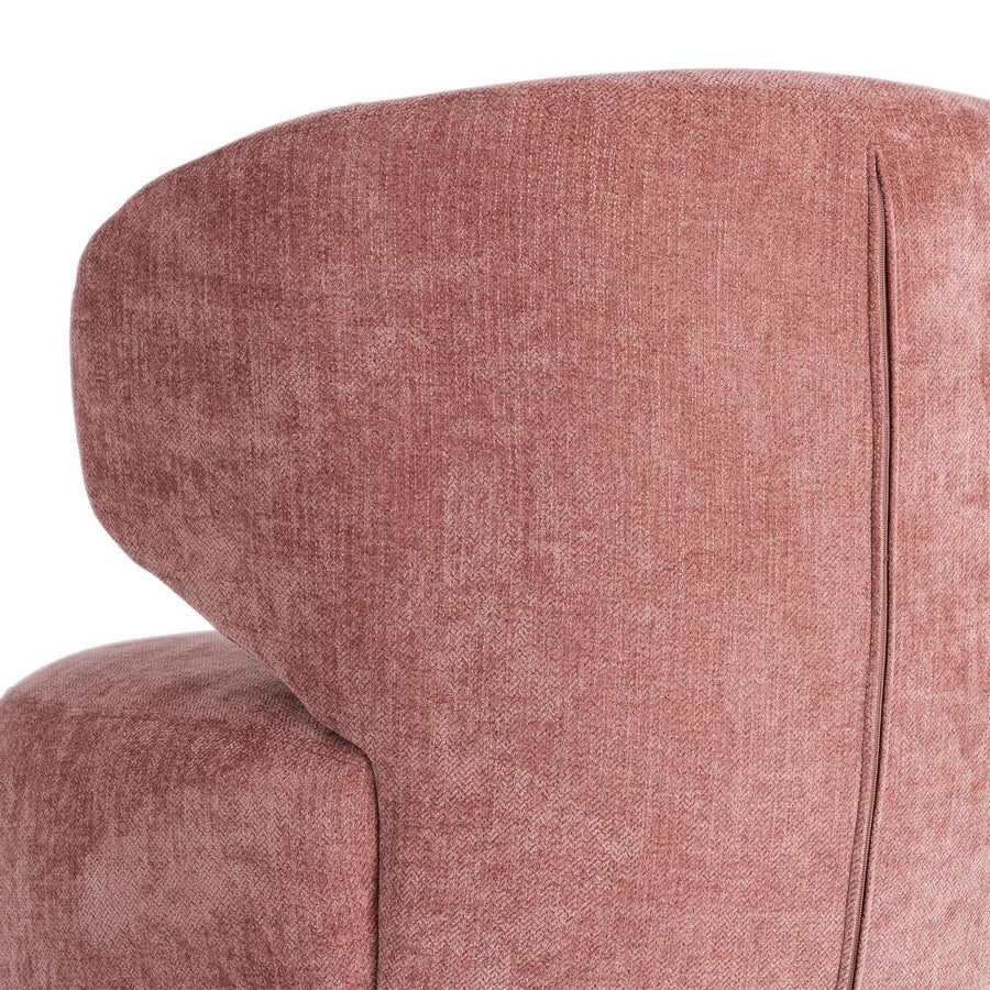SILLÓN GIRATORIO ROSA TEJIDO-MADERA 73 X 68 X 74 CM