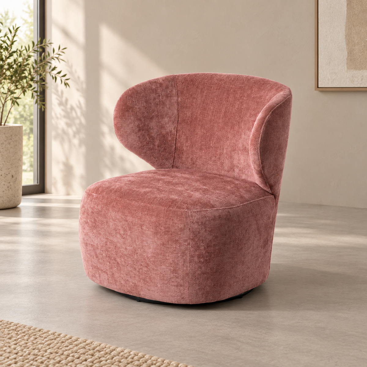 SILLÓN GIRATORIO ROSA — AMBIENTE