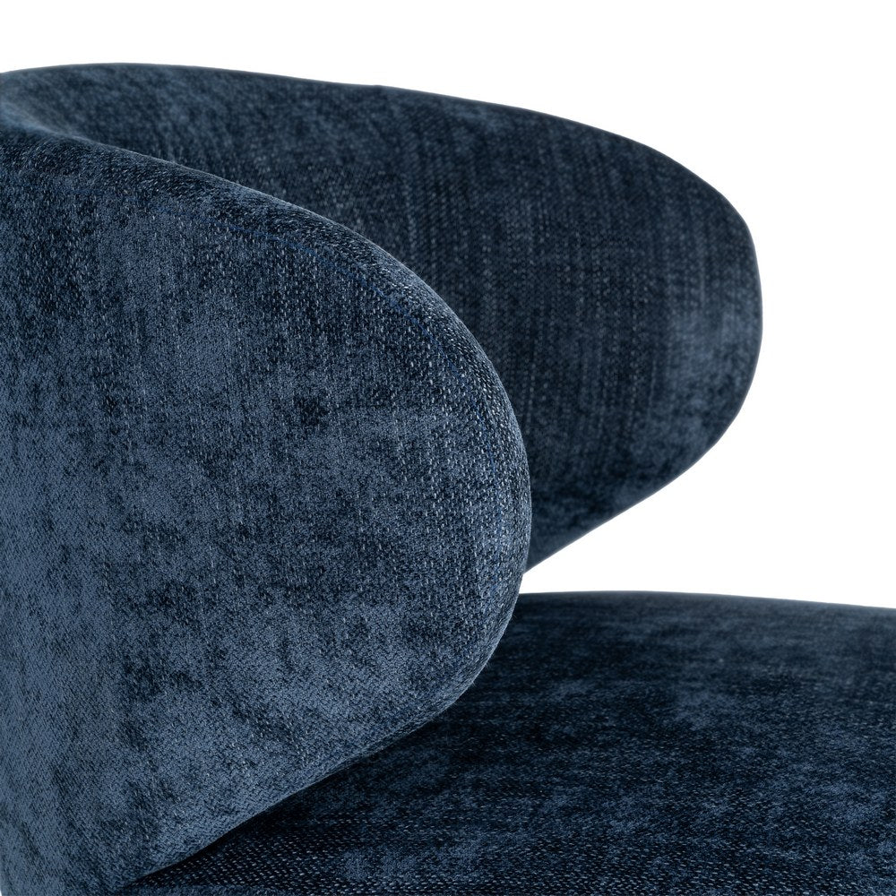 SILL�N GIRATORIO AZUL TEJIDO-MADERA 73 X 68 X 74 CM