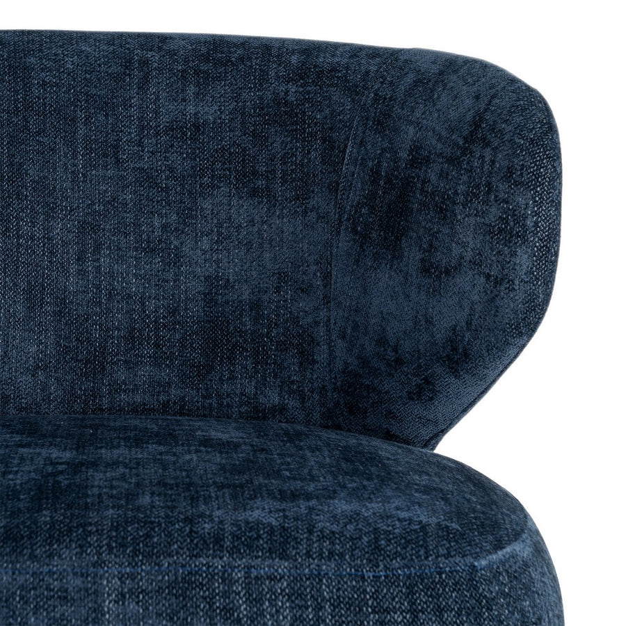 SILLÓN GIRATORIO AZUL TEJIDO-MADERA 73 X 68 X 74 CM
