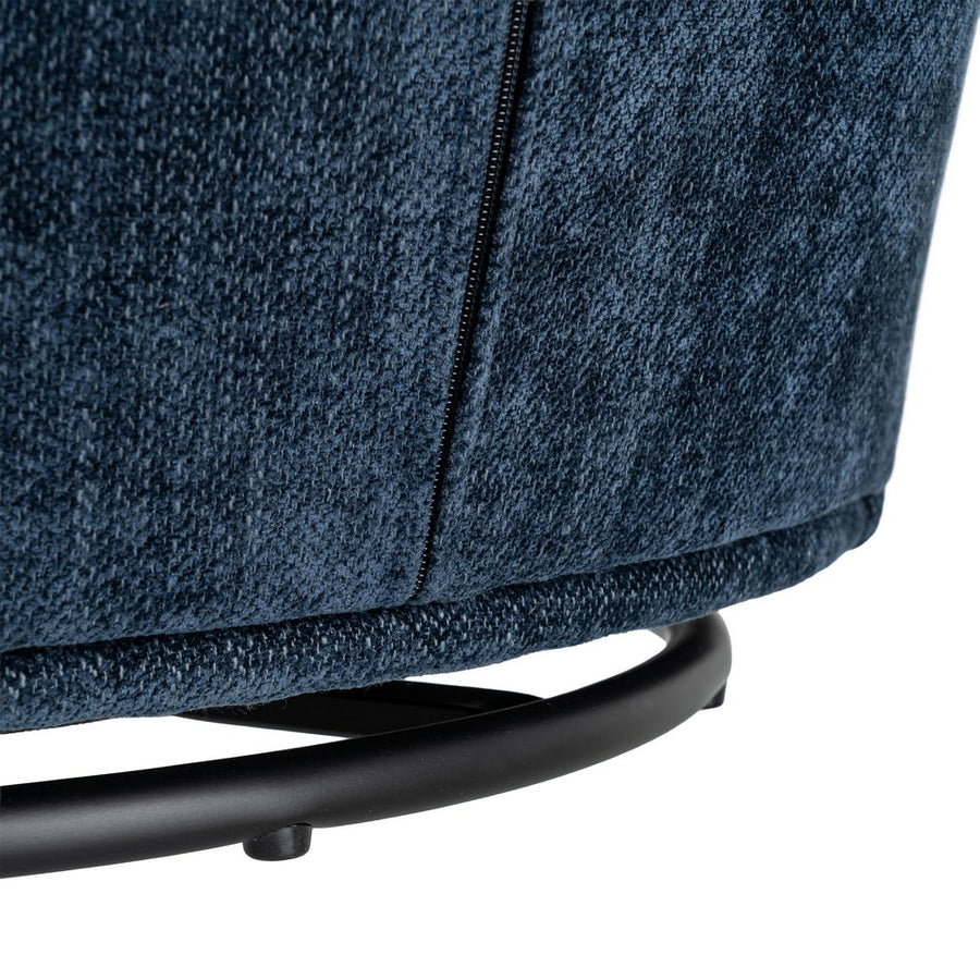 SILLÓN GIRATORIO AZUL TEJIDO-MADERA 73 X 68 X 74 CM