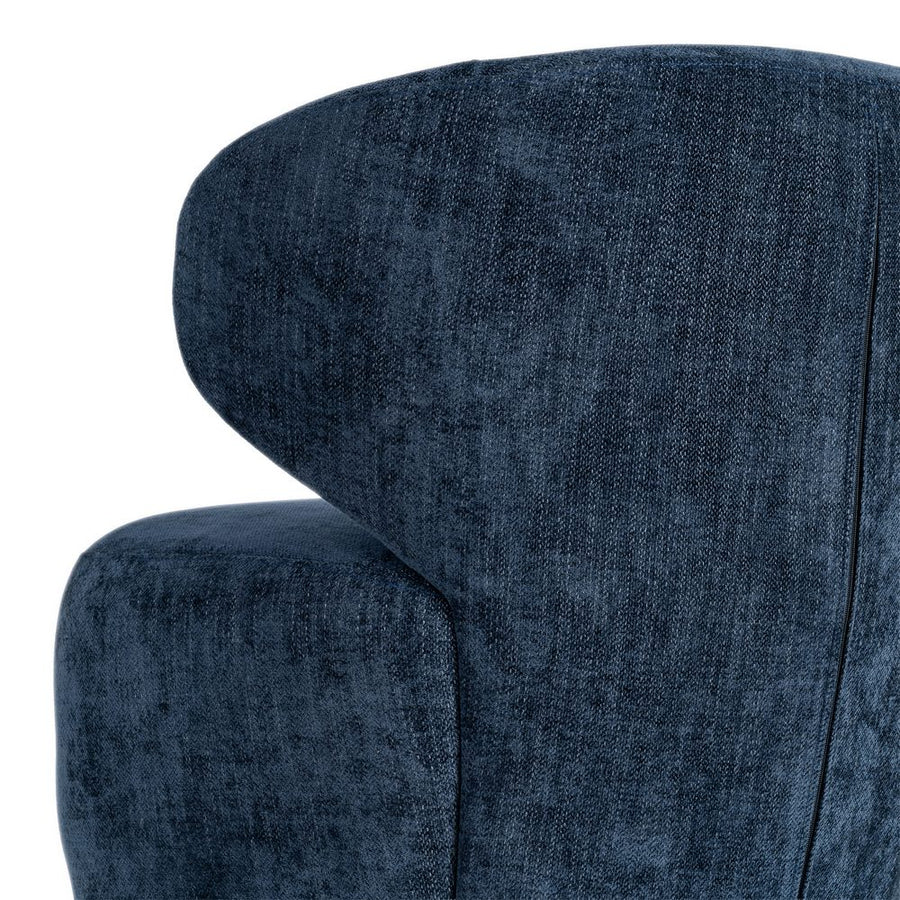 SILLÓN GIRATORIO AZUL TEJIDO-MADERA 73 X 68 X 74 CM