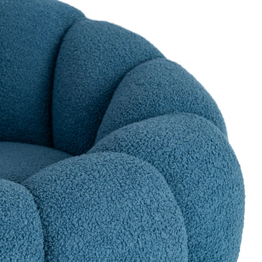SILLÓN AZUL TEJIDO-MADERA 92 X 89 X 61 CM