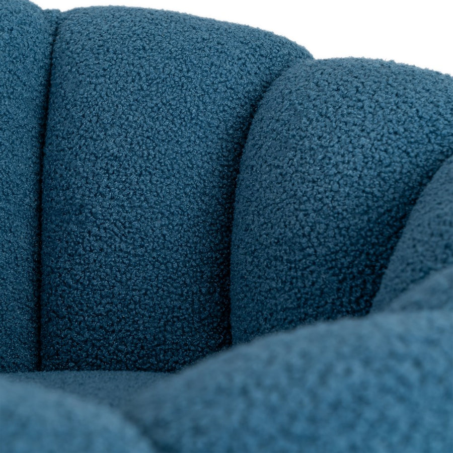 SILLÓN AZUL TEJIDO-MADERA 92 X 89 X 61 CM