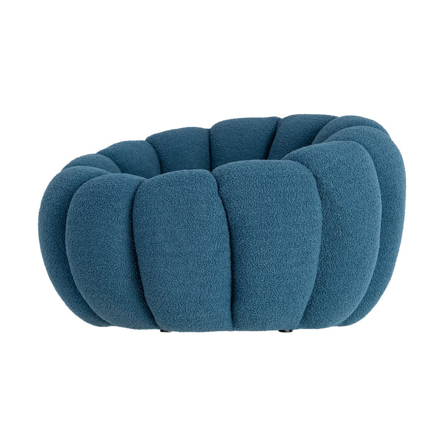 SILLÓN AZUL TEJIDO-MADERA 92 X 89 X 61 CM