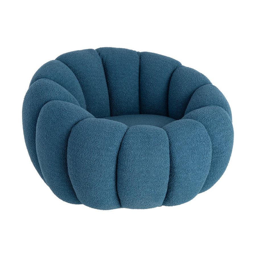 SILLÓN AZUL TEJIDO-MADERA 92 X 89 X 61 CM
