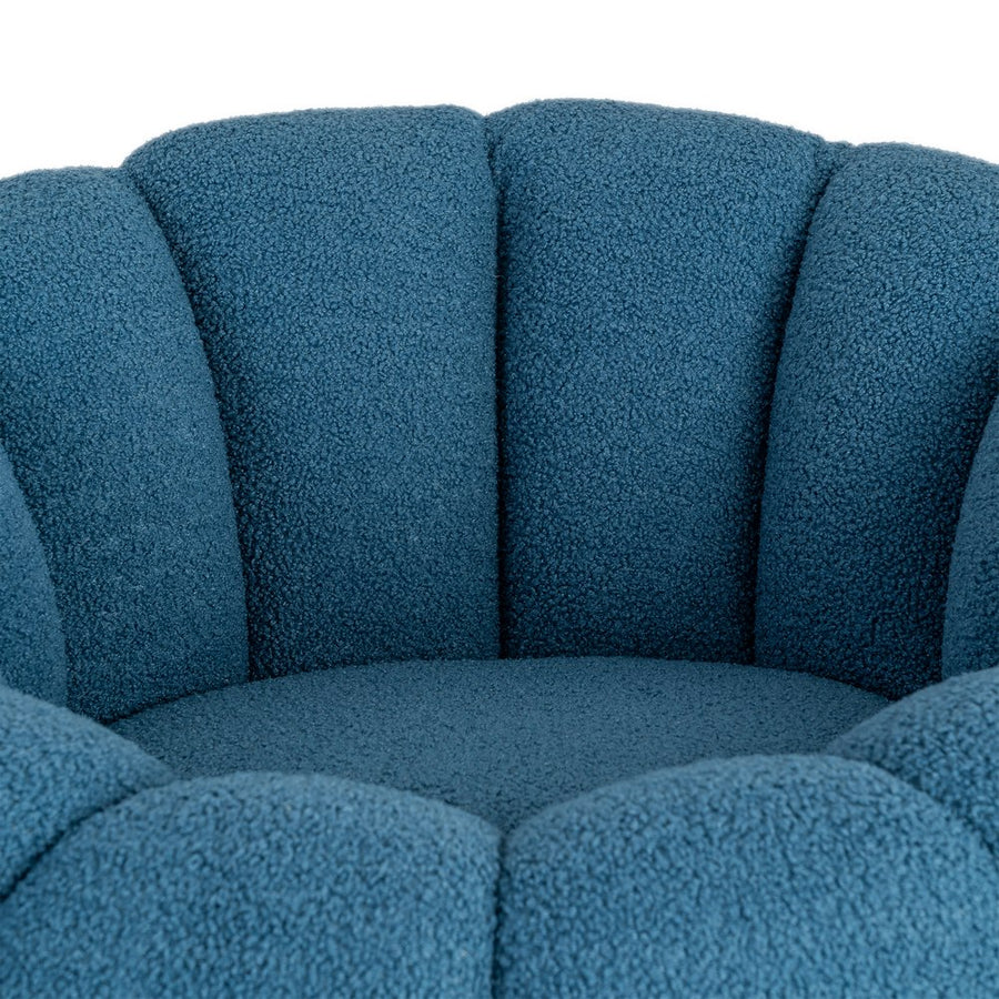 SILLÓN AZUL TEJIDO-MADERA 92 X 89 X 61 CM