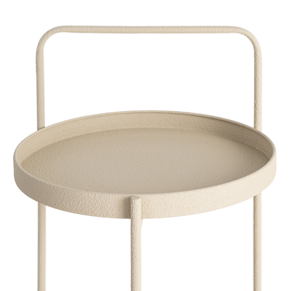 MESITA BEIGE METAL 36,50 X 36,50 X 66 CM
