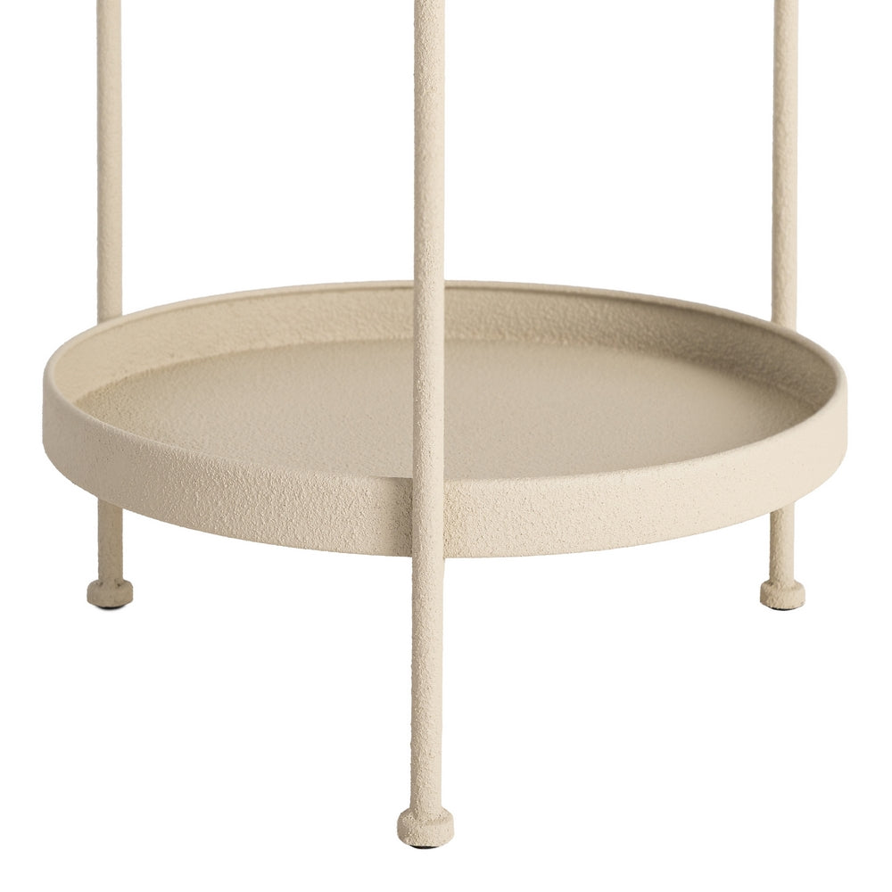 MESITA BEIGE METAL 36,50 X 36,50 X 66 CM
