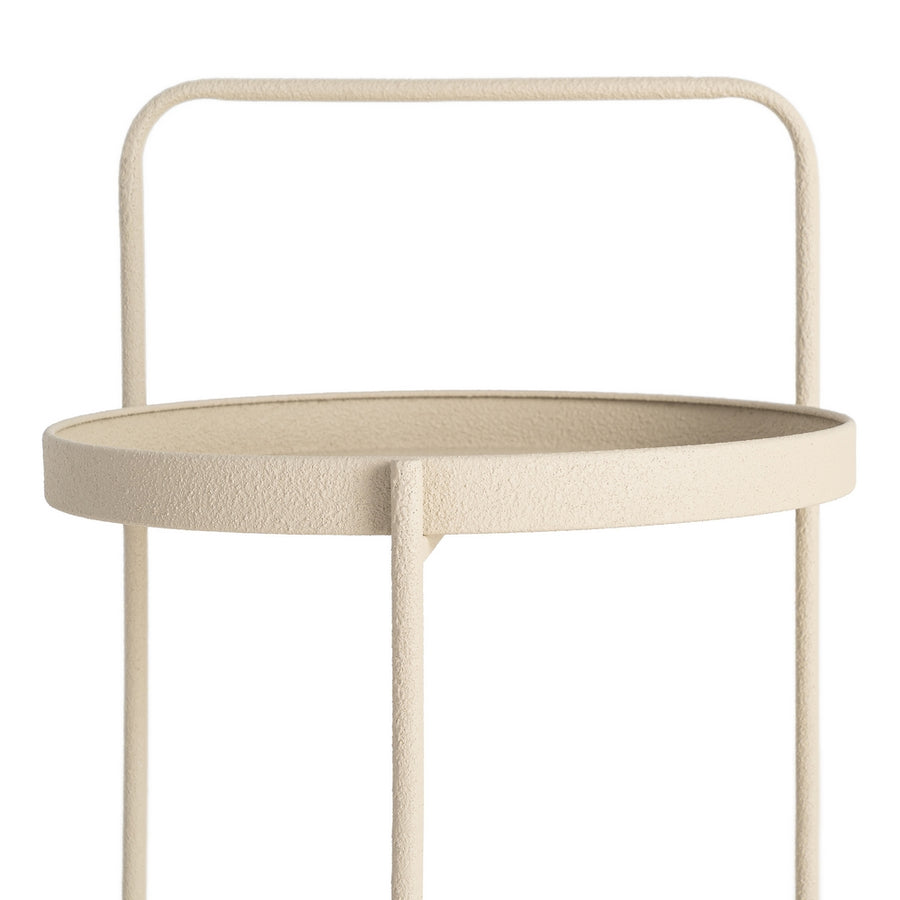 MESITA BEIGE METAL 36,50 X 36,50 X 66 CM