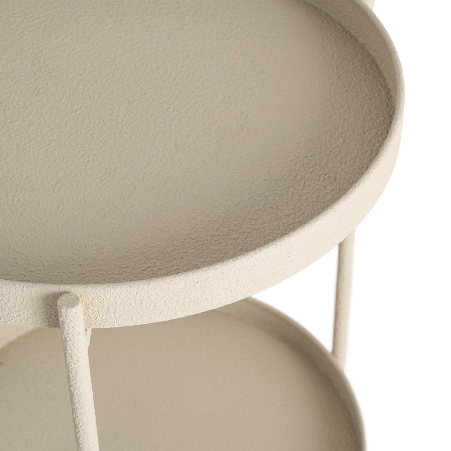 MESITA BEIGE METAL 36,50 X 36,50 X 66 CM