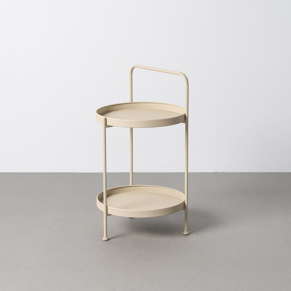 MESITA BEIGE METAL 36,50 X 36,50 X 66 CM