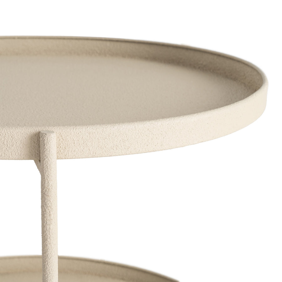 MESITA BEIGE METAL 56 X 56 X 60 CM