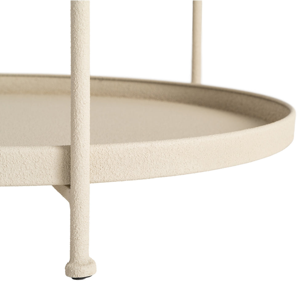 MESITA BEIGE METAL 56 X 56 X 60 CM