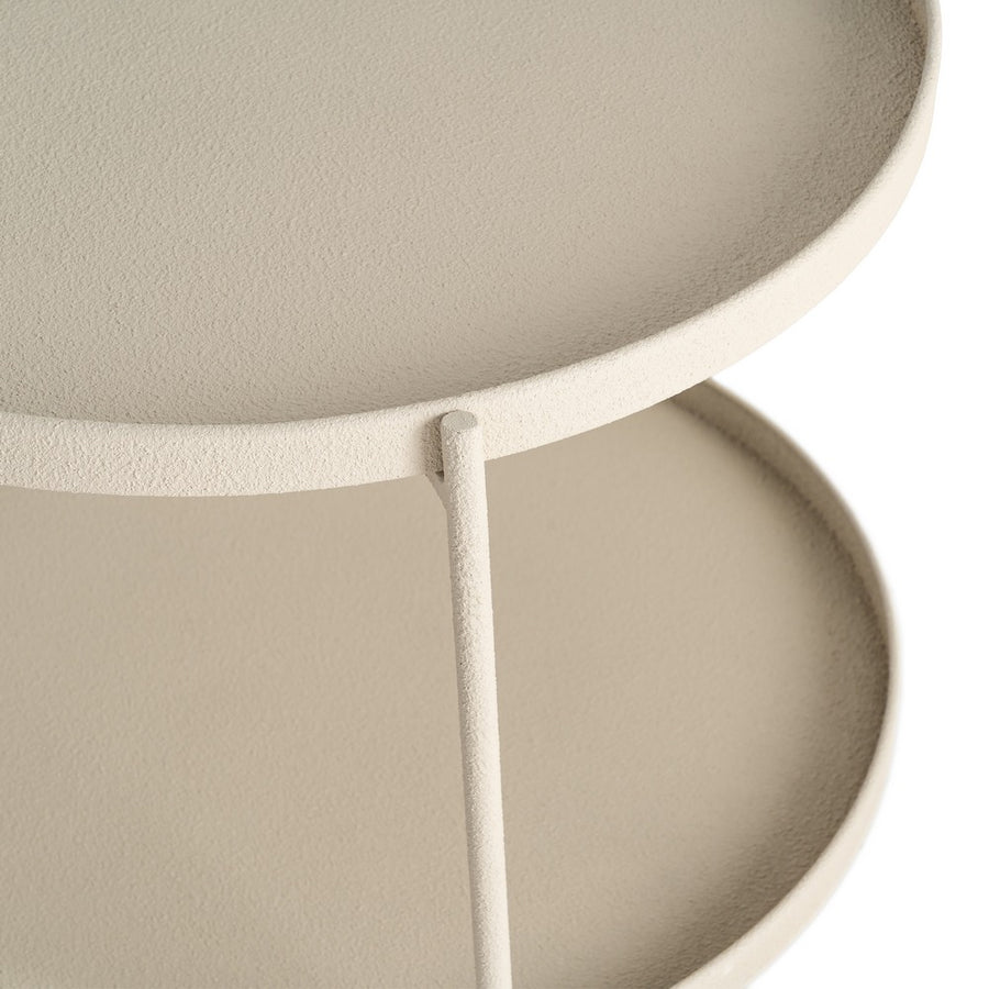 MESITA BEIGE METAL 56 X 56 X 60 CM