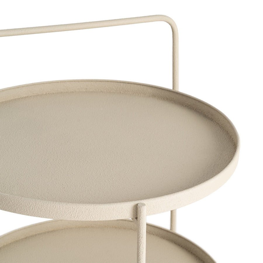 MESITA BEIGE METAL 56 X 56 X 60 CM
