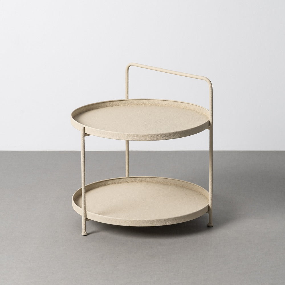 MESITA BEIGE METAL 56 X 56 X 60 CM