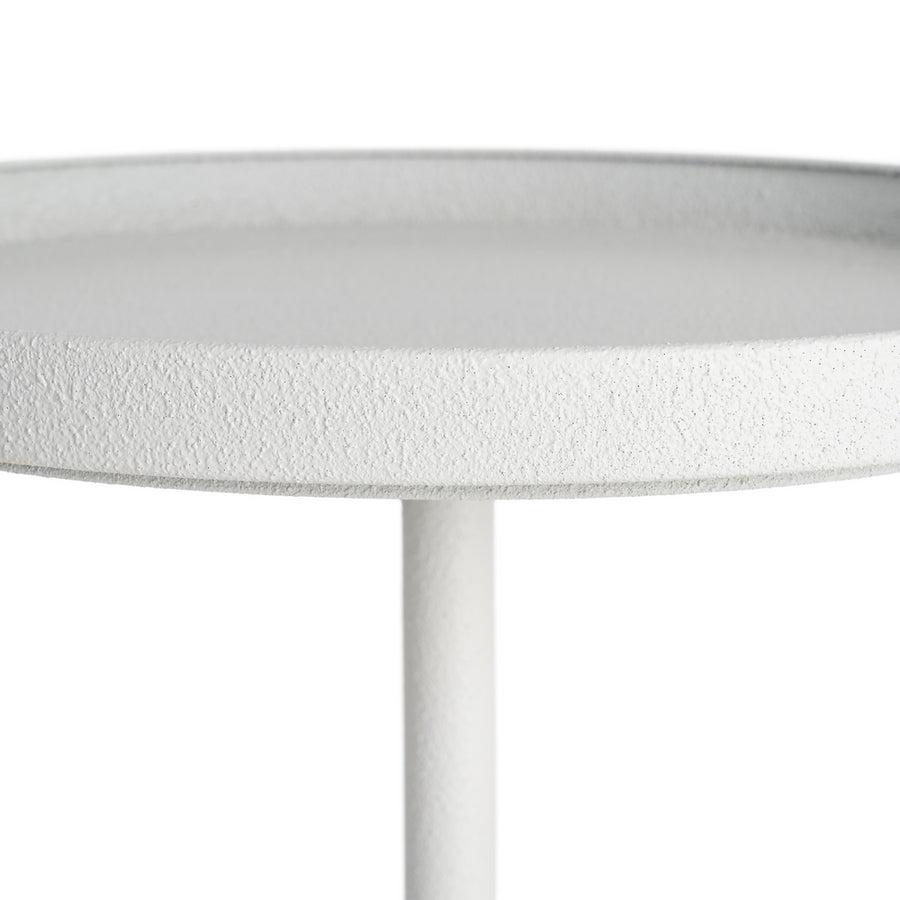 WHITE METAL SIDE TABLE 40 X 40 X 58 CM