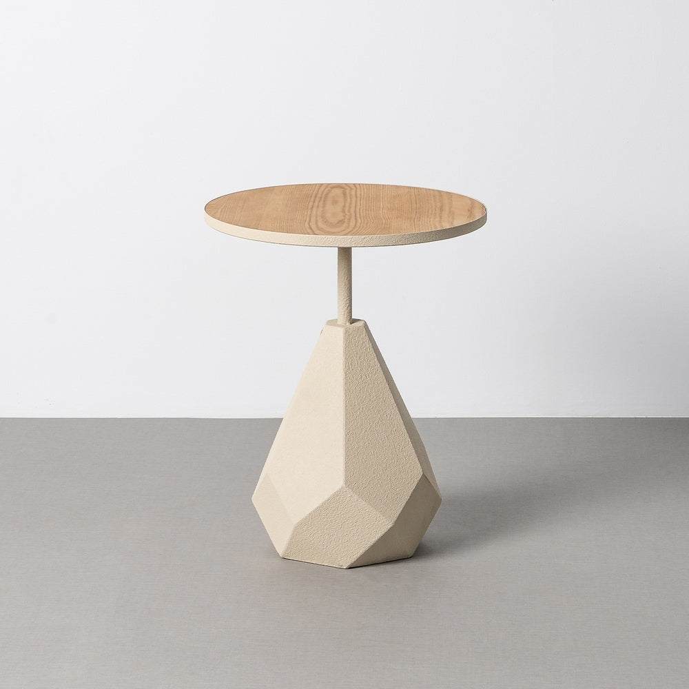 MESITA CREMA METAL 45 X 45 X 56 CM