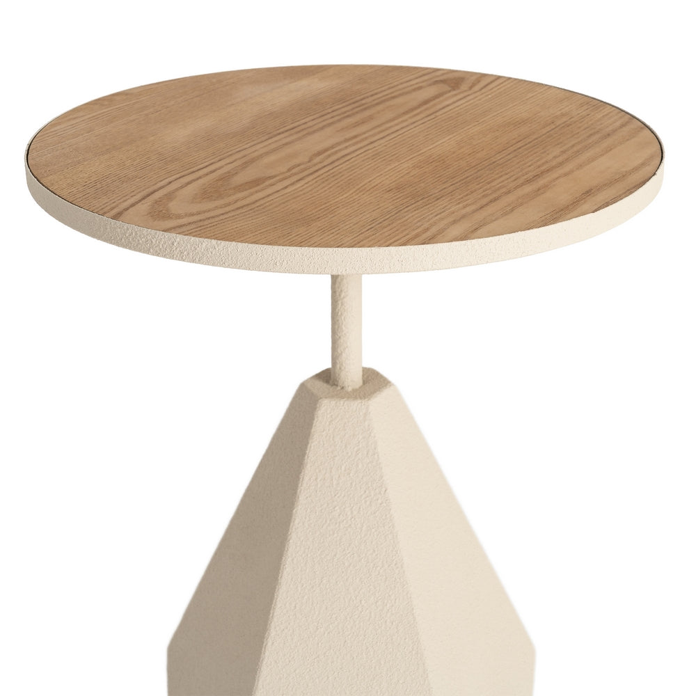 MESITA CREMA METAL 45 X 45 X 56 CM