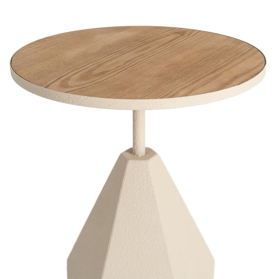 MESITA CREMA METAL 45 X 45 X 56 CM