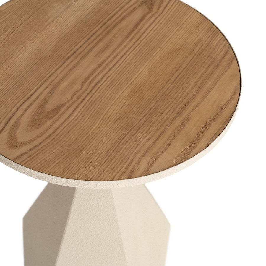 MESITA CREMA METAL 45 X 45 X 56 CM