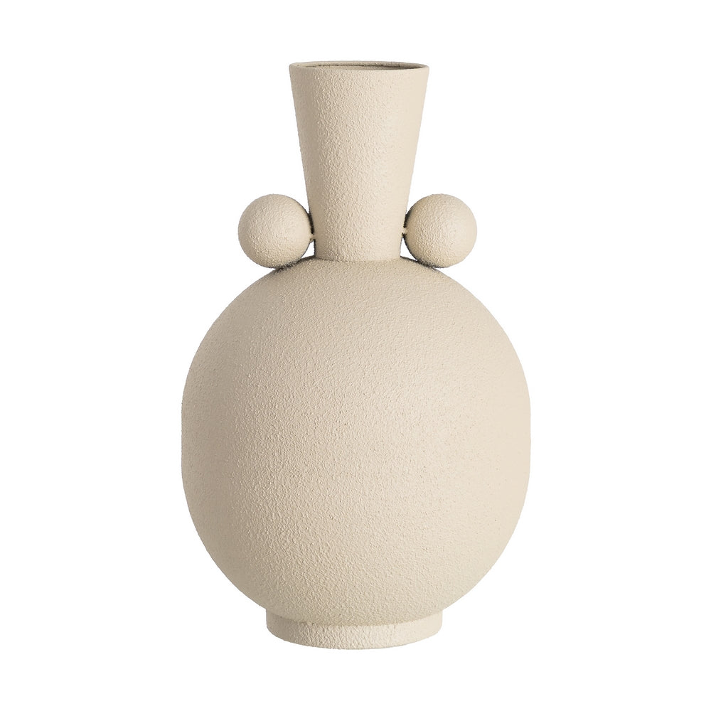 JARRÓN BEIGE METAL 24 X 24 X 38,50 CM
