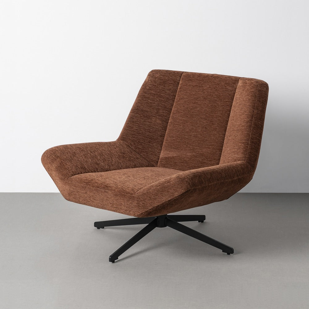 SILLÓN GIRATORIO MARRÓN OSCURO 89 X 86 X 77 CM
