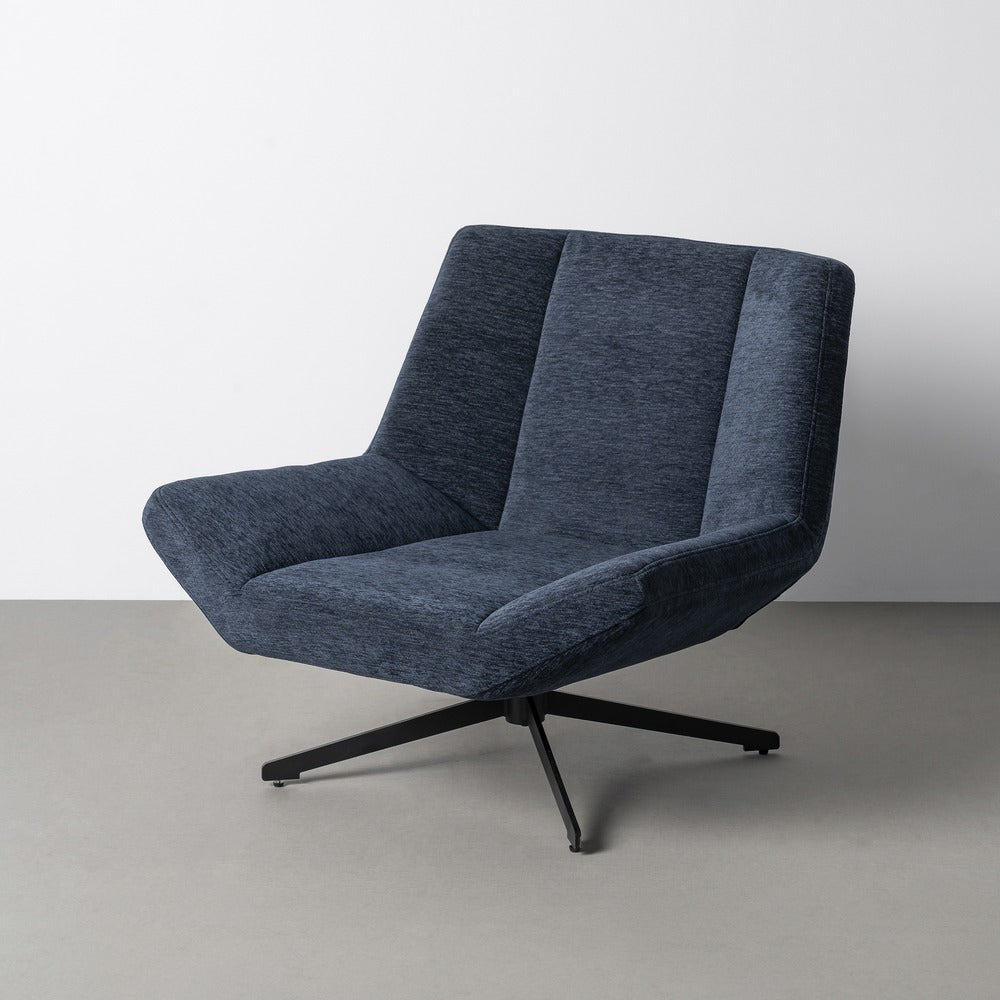 SILLÓN GIRATORIO AZUL TEJIDO-METAL 89 X 86 X 77 CM