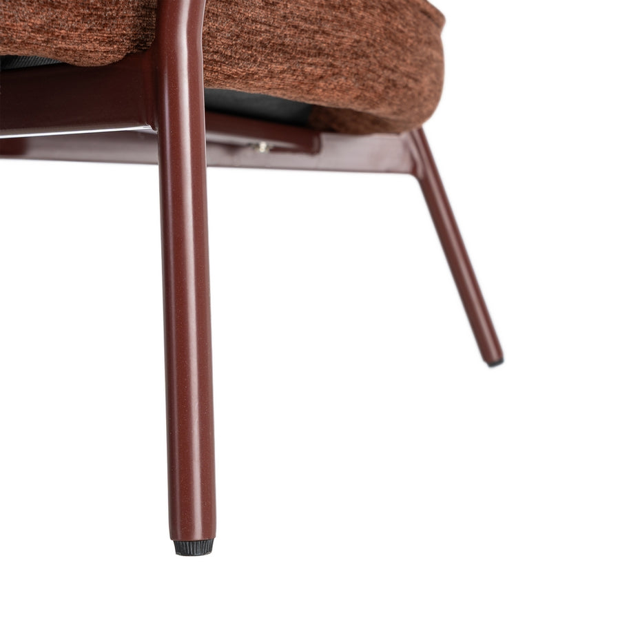 SILLÓN MARRÓN OSCURO TEJIDO-METAL 95 X 80 X 79 CM