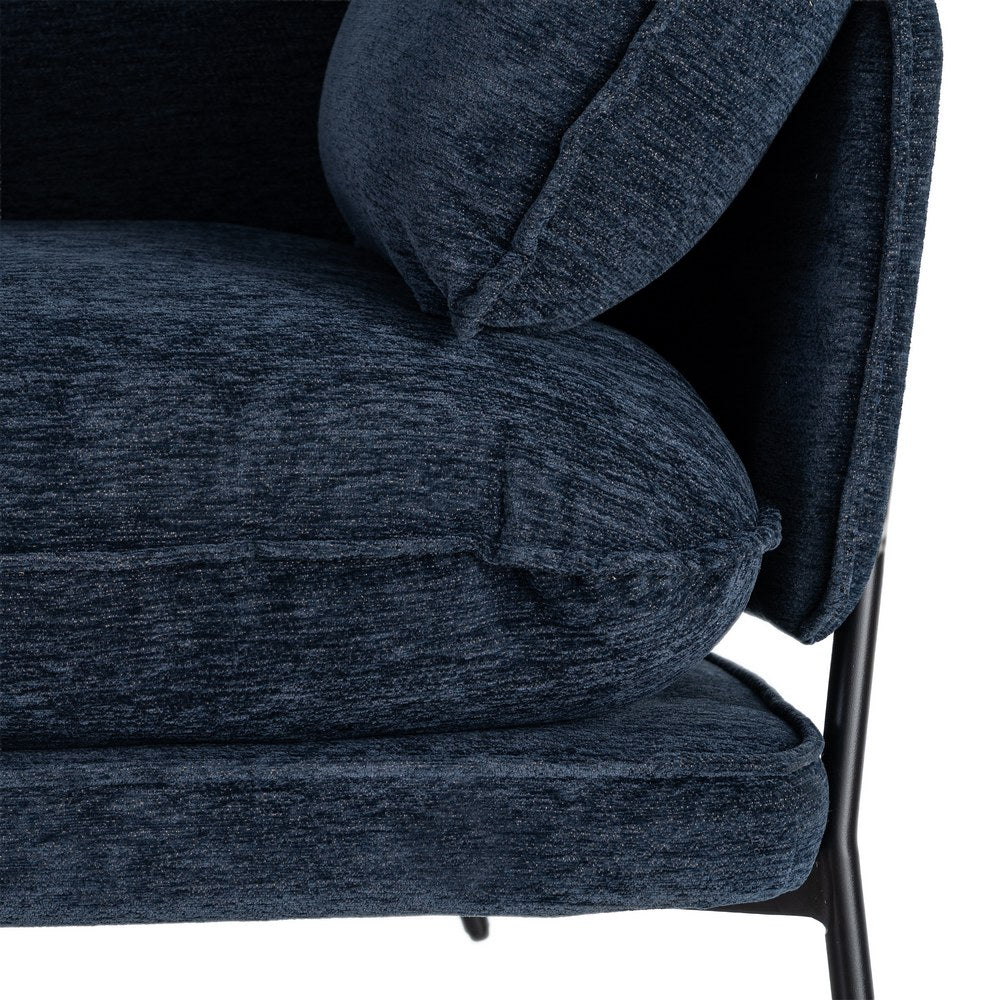 SILLÓN AZUL TEJIDO-METAL CONTRACT 95 X 80 X 79 CM