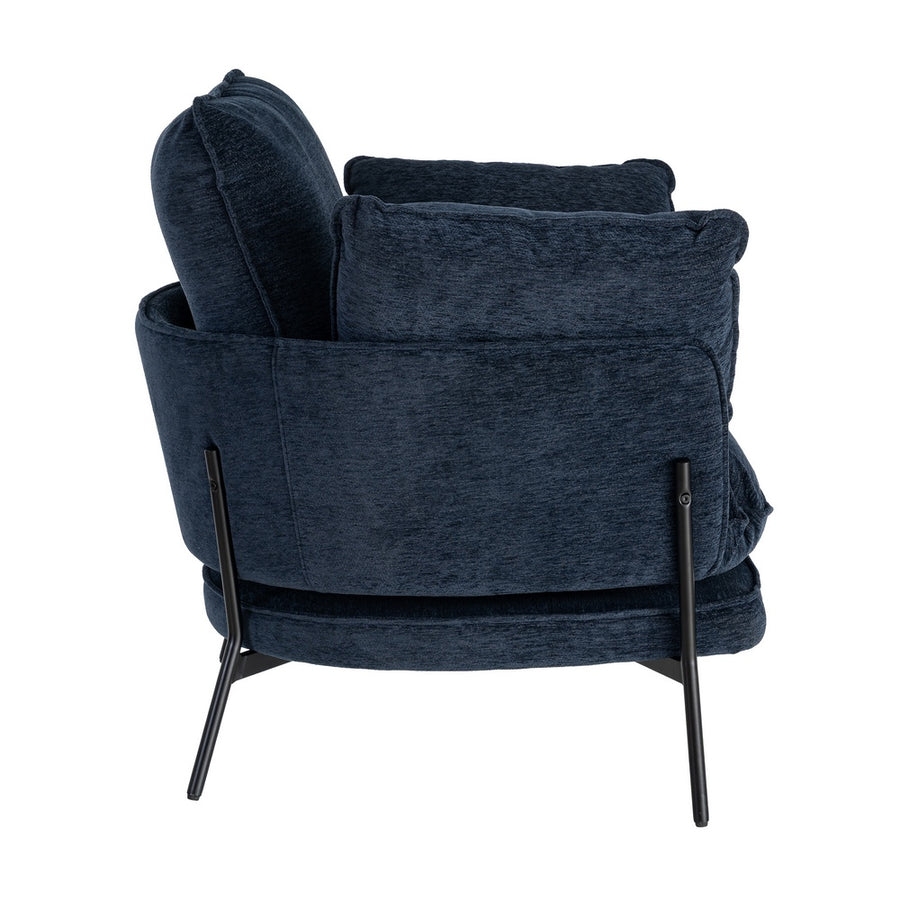 SILLÓN AZUL TEJIDO-METAL CONTRACT 95 X 80 X 79 CM