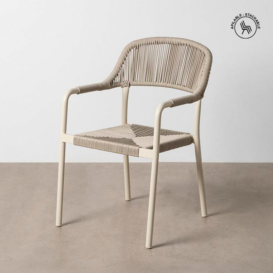 SILLA APILABLE ALUMINIO-RATTÁN EXTERIOR 57 X 61 X 82 CM