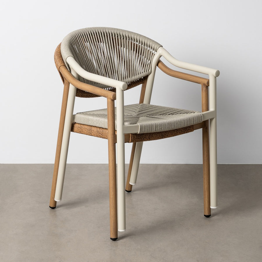 STACKABLE ALUMINUM-PE RATTAN CHAIR 56.50 X 62.50 X 80.50 CM