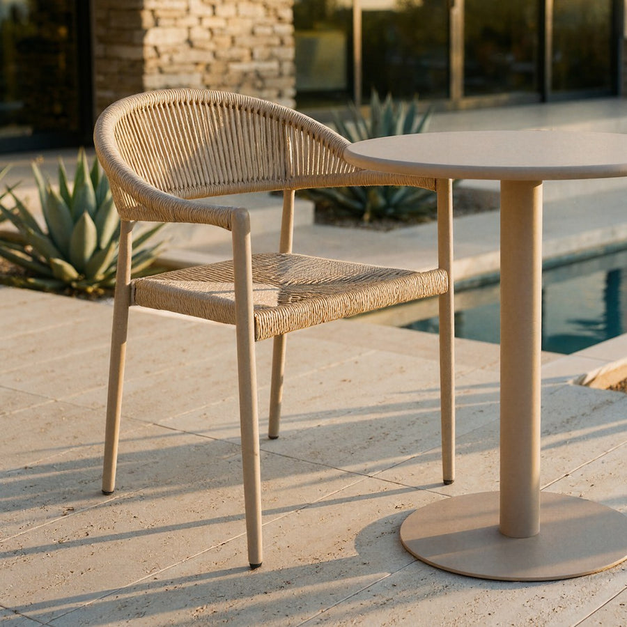 SILLA APILABLE ALUMINIO-RATTÁN PE 56 X 58 X 76 CM