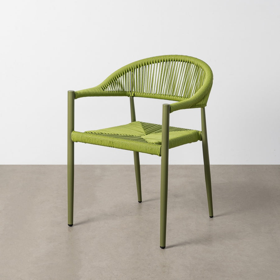 SILLA APILABLE ALUMINIO-RATTÁN PE 56 X 58 X 76 CM