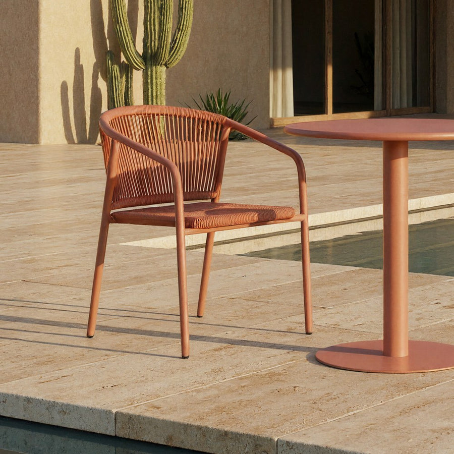 STACKABLE ALUMINUM-PE RATTAN CHAIR 57 X 60 X 77.50 CM